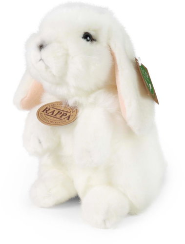 RAPPA Plush white rabbit standing 18 cm, Eco-Friendly - Soft Toy - Main image