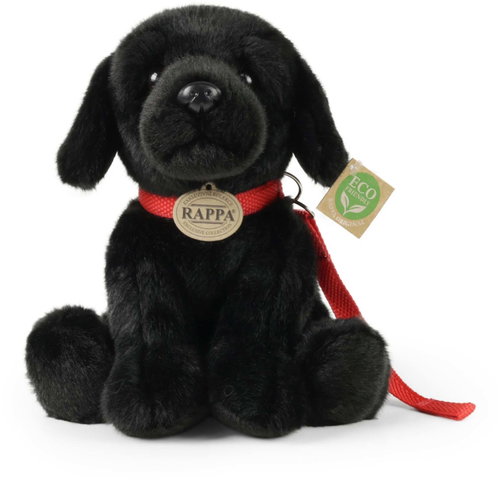 RAPPA Plush Labrador black with leash 28 cm, Eco-Friendly - Soft Toy - Main image