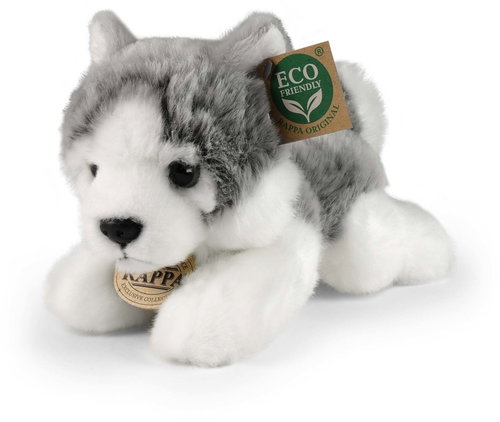 RAPPA Plush husky dog lying 21 cm, Eco-Friendly - Soft Toy - Main image