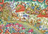 RAVENSBURGER Puzzle Cute mushroom houses in the flower meadow 1000 pieces - Jigsaw Puzzle