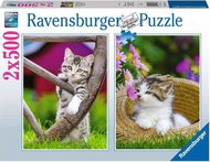 RAVENSBURGER Puzzle Kittens in the countryside 2 × 500 pieces - Jigsaw Puzzle