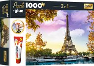 Trefl Sada 2v1 puzzle Paříž, Francie 1000 dílků s lepidlem - Puzzle
