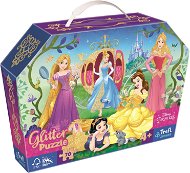 Trefl Ligotavé Glitter puzzle v kufríku Disney: Šťastné princezné 70 dielikov - Puzzle