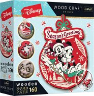Trefl Wood Craft Origin puzzle Vánoční dobrodružství Mickeyho a Minnie 160 dílků - Wooden Puzzle