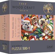 Trefl Wood Craft Origin puzzle Vánoční kočky 501 dílků - Wooden Puzzle