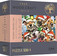 Trefl Wood Craft Origin puzzle Vánoční psi 501 dílků - Dřevěné puzzle