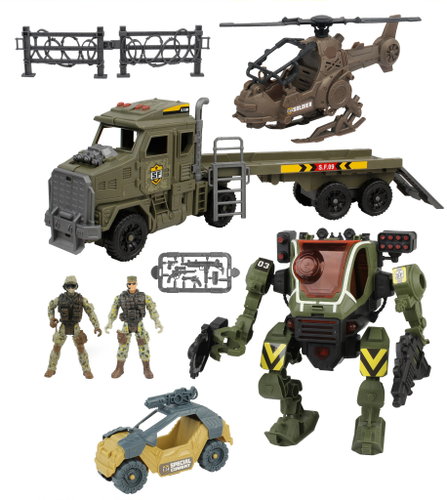 Wiky Robot Mecha with effects set with tractor and helicopter 60 cm - Robot - Main image