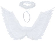 Ruhhy Angel wings with headband and halo 1, white - Costume Accessory