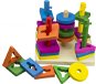 IKONKA Wooden sorting puzzle 5 towers - Jigsaw
