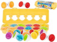 IKONKA Vzdelávacia triedička puzzle zodpovedá tvarom ovocných vajíčok 12 ks - Puzzle
