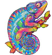 Unidragon Wooden puzzle - Rainbow Chameleo size. S (19×24cm) - Wooden Puzzle