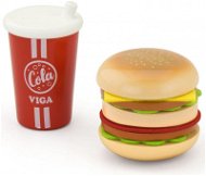 Viga Wooden burger and drink - Toy Kitchen Food