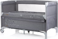 CHIPOLINO Travel cot with folding side Relax Glacier linen pattern - Cot