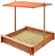 Dětské dřevěné pískoviště se stříškou 120×120 cm oranžové - Sandpit