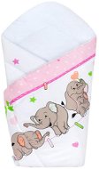 Baby wrap pink with elephants - Swaddle Blanket