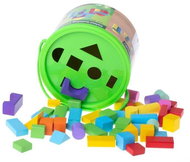 KIK KX6907 Dice in bucket with lid 50pcs - Wooden Blocks