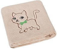 Blanket BELLATE× s. r. o. KORALL MICRO 1004/027 75×100 beige with embroidery cat - Deka