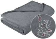 BELLATE× s. r. o. KORALL MICRO 1004/042 75×100 grey with embroidery bunny - Blanket