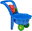 Garden wheel with trowel and rake Daisy blue
