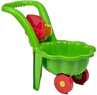 BAYO Dětské zahradní kolečko s lopatkou a hráběmi Sedmikráska zelené - Children's Wheelbarrow