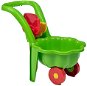 Dětské zahradní kolečko BAYO Dětské zahradní kolečko s lopatkou a hráběmi Sedmikráska zelené - Dětské zahradní kolečko