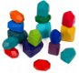 Tulimi Wooden coloured tower, Stones - 16pcs - Wooden Blocks