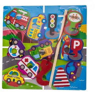 Wooden fun puzzle, for catching and inserting TULIMI - transport - Jigsaw