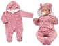 Baby Nellys MINKY hooded jumpsuit with ears - powder pink, size 68 - Baby onesie