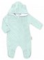 Baby Nellys Minky hooded jumpsuit with ears - mint, size 56 - Baby onesie