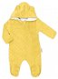 Baby Nellys Minky hooded jumpsuit with ears - yellow, size 56 - Baby onesie
