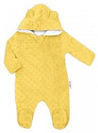 Baby Nellys Minky overalls with hood and ears - yellow, size 74 - Baby onesie