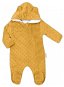 Baby Nellys MINKY hooded jumpsuit with ears - mustard, size 62 - Baby onesie