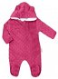 Baby Nellys MINKY hooded jumpsuit with ears - deep pink, size 74 - Baby onesie