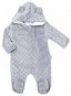 Baby Nellys Minky overalls with hood and ears - grey, size 80 - Baby onesie