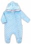 Baby Nellys Minky overalls with hood and ears - blue, size 56 - Baby onesie