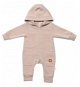 Baby Nellys Jumpsuit with hood and pockets, New Bunny - beige, size 56 - Baby onesie