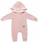 Baby Nellys Jumpsuit with hood and ruffle, New Bunny - powder, size 56 - Baby onesie