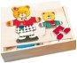 Bino Šatní skříň-medvědice+medvídek - Dřevěná hračka