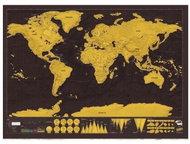 Popron Stírací mapa světa deluxe, černá - Mapa