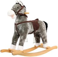 Bino Rocking horse, plush, grey - Rocking Horse