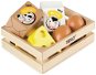 Tidlo Drevená debnička s mliečnymi výrobkami a vajíčkami - Potraviny do detskej kuchynky