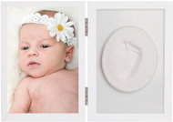Tiny Memories Baby imprint kit - double frame with modeling clay for hand or foot imprint, white - Print Set