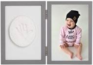 Tiny Memories Baby imprint kit - double frame with modelling clay for hand or foot imprint, six - Print Set