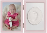 Tiny Memories Baby imprint kit - double frame with modelling clay for hand or foot imprint, pink - Print Set