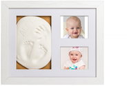Tiny Memories Baby Fingerprint Set in wooden frame, tri-frame, gift set, white - Print Set