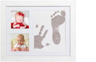 Tiny Memories Baby Fingerprint Set in wooden frame, tri-frame Magic ink, gift set, white - Print Set