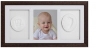 Tiny Memories Footprint or handprint set, tri-frame, baby gift set, dark brown - Print Set