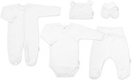 Baby Nellys Practical 5-piece ribbed maternity set BOY, white, size 68 - Baby Clothing Set