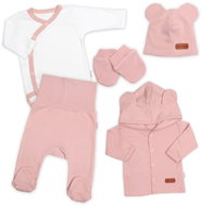 Baby Nellys Cotton maternity set 5D, Made with love, powder, size 62 - Baby Clothing Set