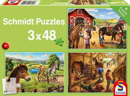 SCHMIDT Puzzle for little ones - My favourite horses 3 × 48 pieces - Jigsaw Puzzle